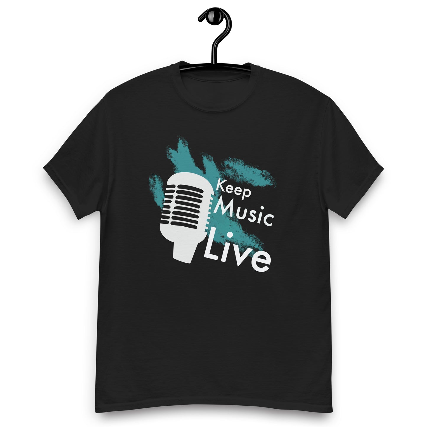 Keep music live unisex tee in black